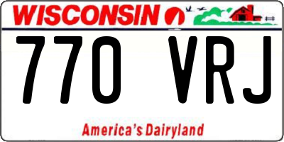 WI license plate 770VRJ