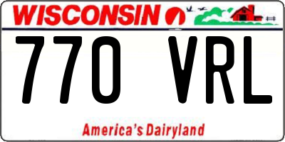 WI license plate 770VRL