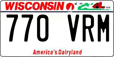 WI license plate 770VRM