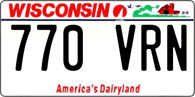 WI license plate 770VRN