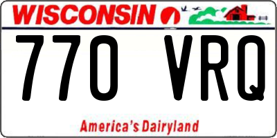 WI license plate 770VRQ