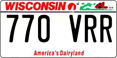 WI license plate 770VRR