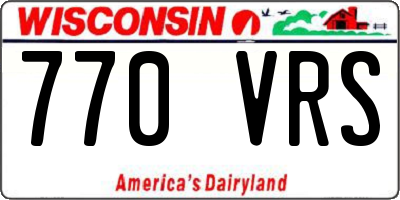 WI license plate 770VRS