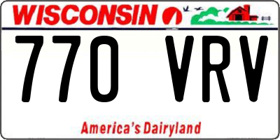 WI license plate 770VRV