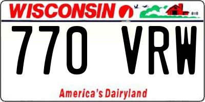WI license plate 770VRW