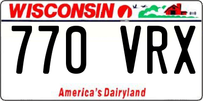 WI license plate 770VRX