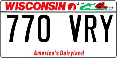 WI license plate 770VRY