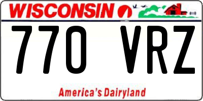 WI license plate 770VRZ