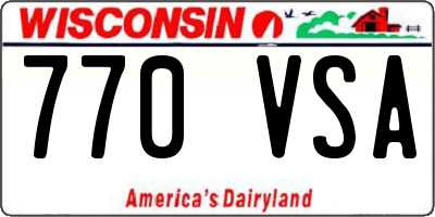 WI license plate 770VSA