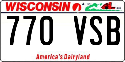 WI license plate 770VSB