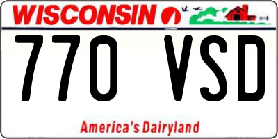 WI license plate 770VSD