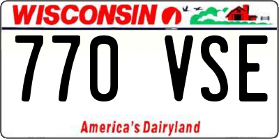 WI license plate 770VSE