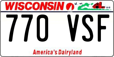 WI license plate 770VSF
