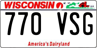 WI license plate 770VSG