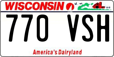 WI license plate 770VSH