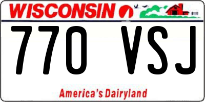 WI license plate 770VSJ