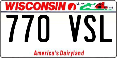 WI license plate 770VSL