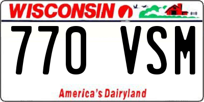 WI license plate 770VSM