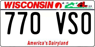 WI license plate 770VSO