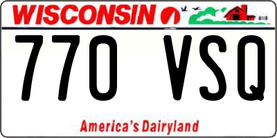 WI license plate 770VSQ