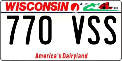 WI license plate 770VSS