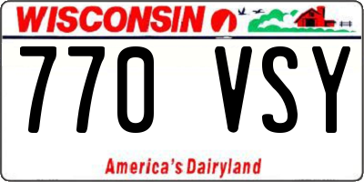 WI license plate 770VSY