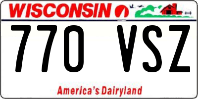 WI license plate 770VSZ