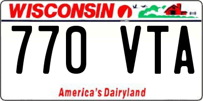 WI license plate 770VTA