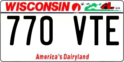 WI license plate 770VTE