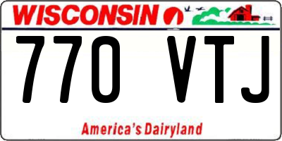 WI license plate 770VTJ