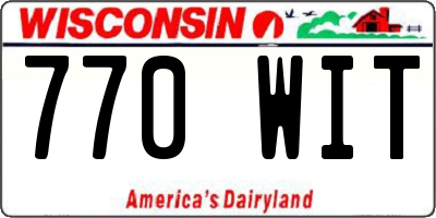 WI license plate 770WIT