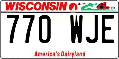 WI license plate 770WJE