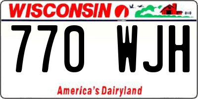 WI license plate 770WJH