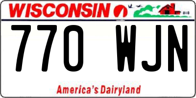 WI license plate 770WJN