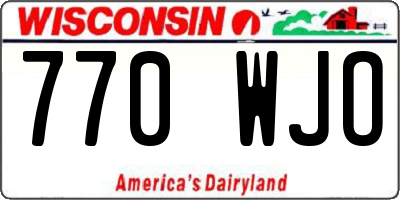 WI license plate 770WJO