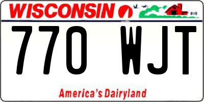 WI license plate 770WJT