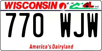 WI license plate 770WJW