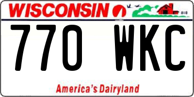 WI license plate 770WKC