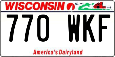 WI license plate 770WKF