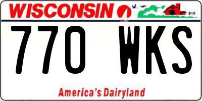 WI license plate 770WKS