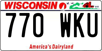 WI license plate 770WKU