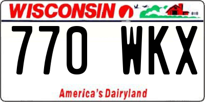 WI license plate 770WKX