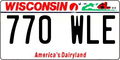 WI license plate 770WLE