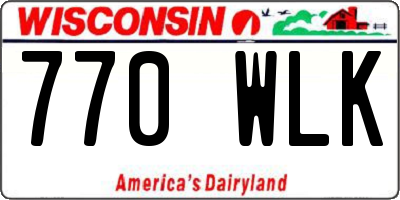 WI license plate 770WLK