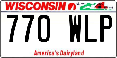 WI license plate 770WLP