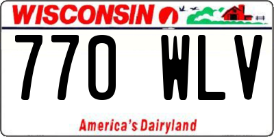 WI license plate 770WLV