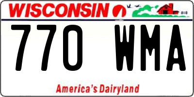 WI license plate 770WMA