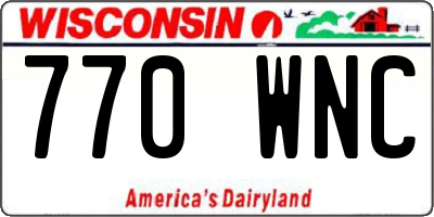 WI license plate 770WNC