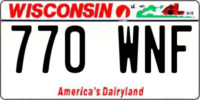WI license plate 770WNF