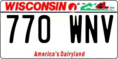 WI license plate 770WNV